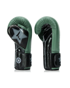 Fairtex X Booster BGVB2 leather boxing gloves in olive green/bla 3