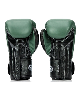 Fairtex X Booster BGVB2 leather boxing gloves in olive green/bla 4
