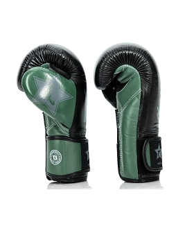 Fairtex X Booster BGVB2 leather boxing gloves in black/olive gre 3