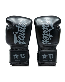 Fairtex X Booster BGVB2 leather boxing gloves in black/black 2