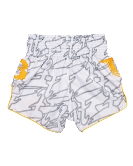 Fairtex X Booster thaiboks shorts Large Logo Wit 3