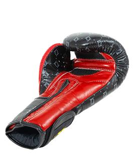 Fairtex X Booster leder bokshandschoenen Star in zwart/rood 4