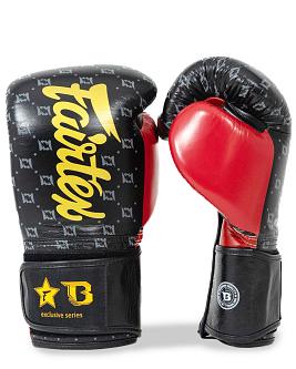Fairtex X Booster leder bokshandschoenen Star in zwart/rood 2