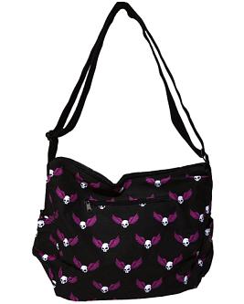 ModeS Schultertasche mit geflügelten Totenköpfen 3