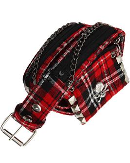 ModeS red tartan belt with a beltpoclet 2