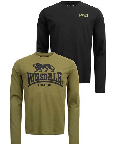 Lonsdale regulär fit langarm T-Shirts Ayrshire im Doppelpack 1