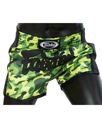 Fairtex BS1710 muay thai shorts Camo Green 1