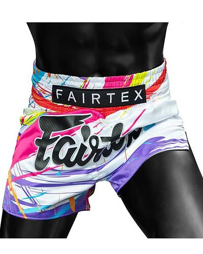 Fairtex BS1933 Muay Thaiboxhose World Music White
