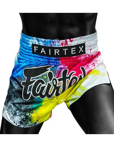 Fairtex BS1937 muay thai shorts White Acid Jazz