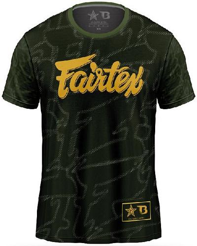 Fairtex X Booster logo t-shirt Amry Green 1