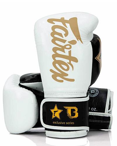 Fairtex X Booster BGVB2 leder bokshandschoenen in wit/zwart/gou