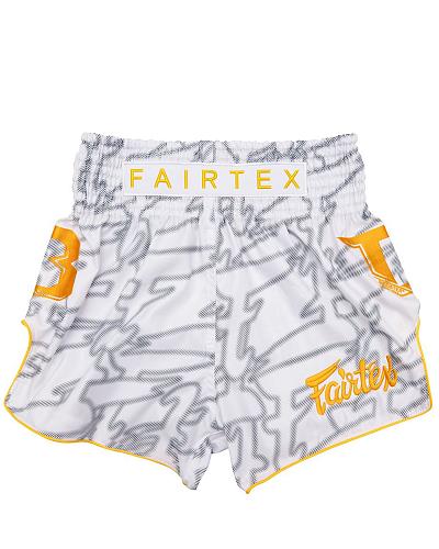 Fairtex X Booster Thaiboxing Trunks Large Logo White