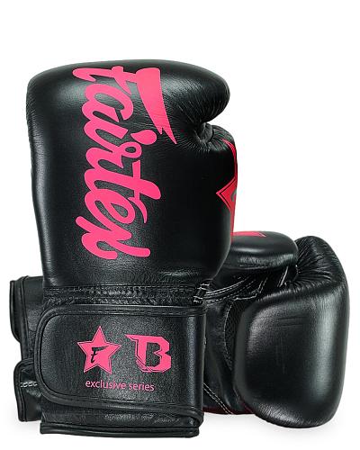 Fairtex X Booster V2 Leder Boxhandschuhe in Schwarz/Pink