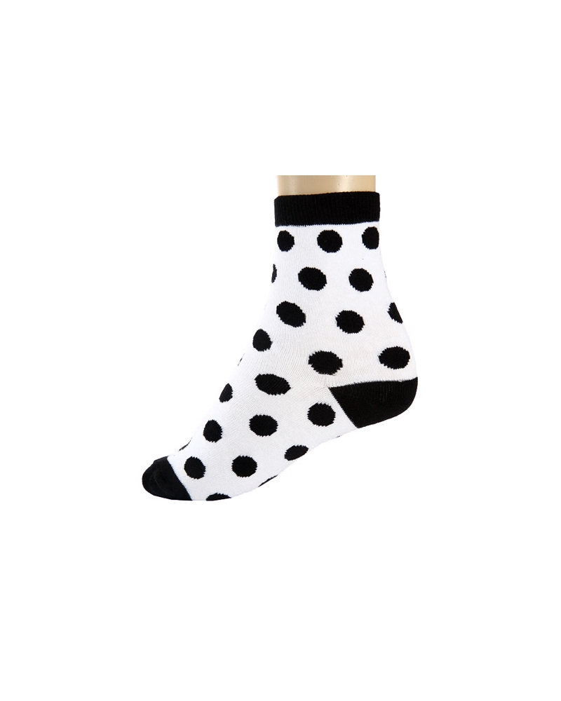ModeS white girlie socks with black polka dots 1