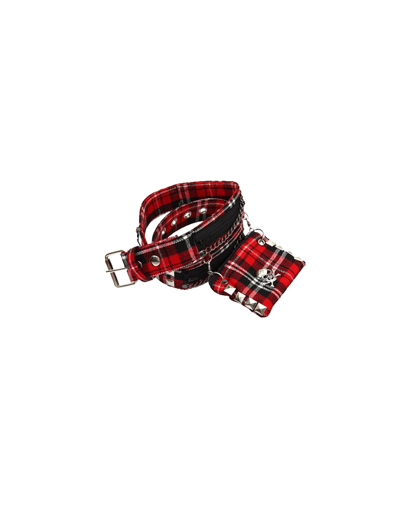 ModeS red tartan belt with a beltpoclet 1