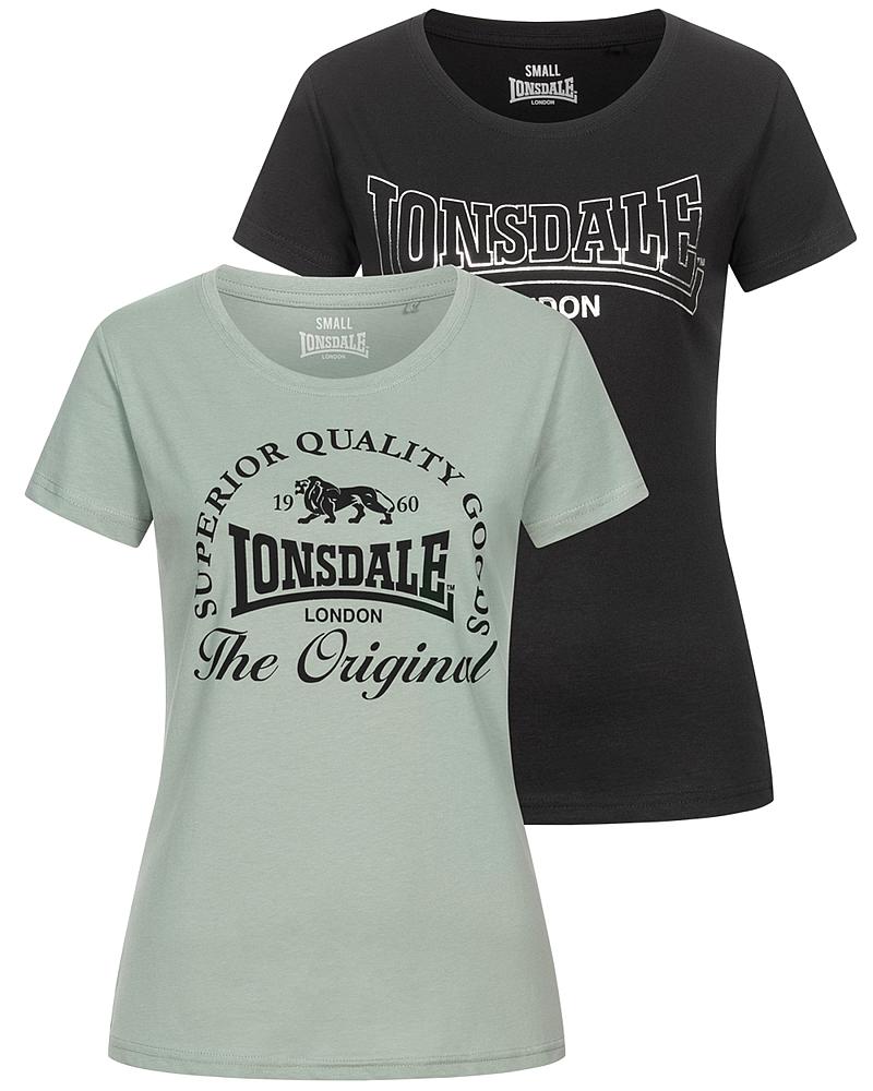 Lonsdale Damen Doppelpack T-Shirt Rowrah 1