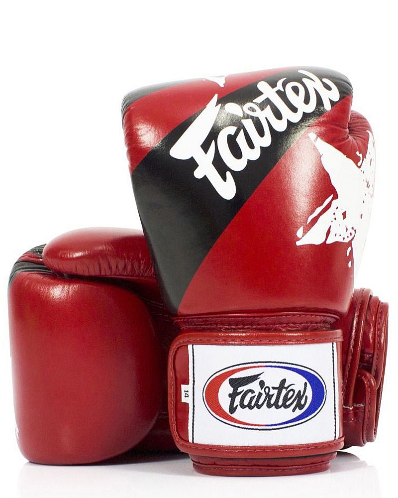 Fairtex Leather Boxing Gloves - Tight Fit - Nation Print 1