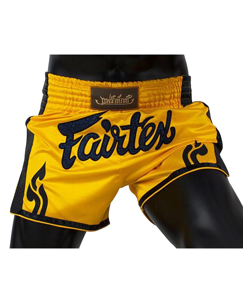 Fairtex thaiboks short BS1701 Yellow Satin 1