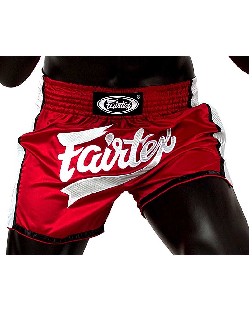 Fairtex BS1704 muay thai shorts Red Satin 1