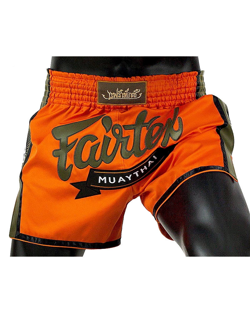 Fairtex BS1705 muay thai shorts Orange Satin 1