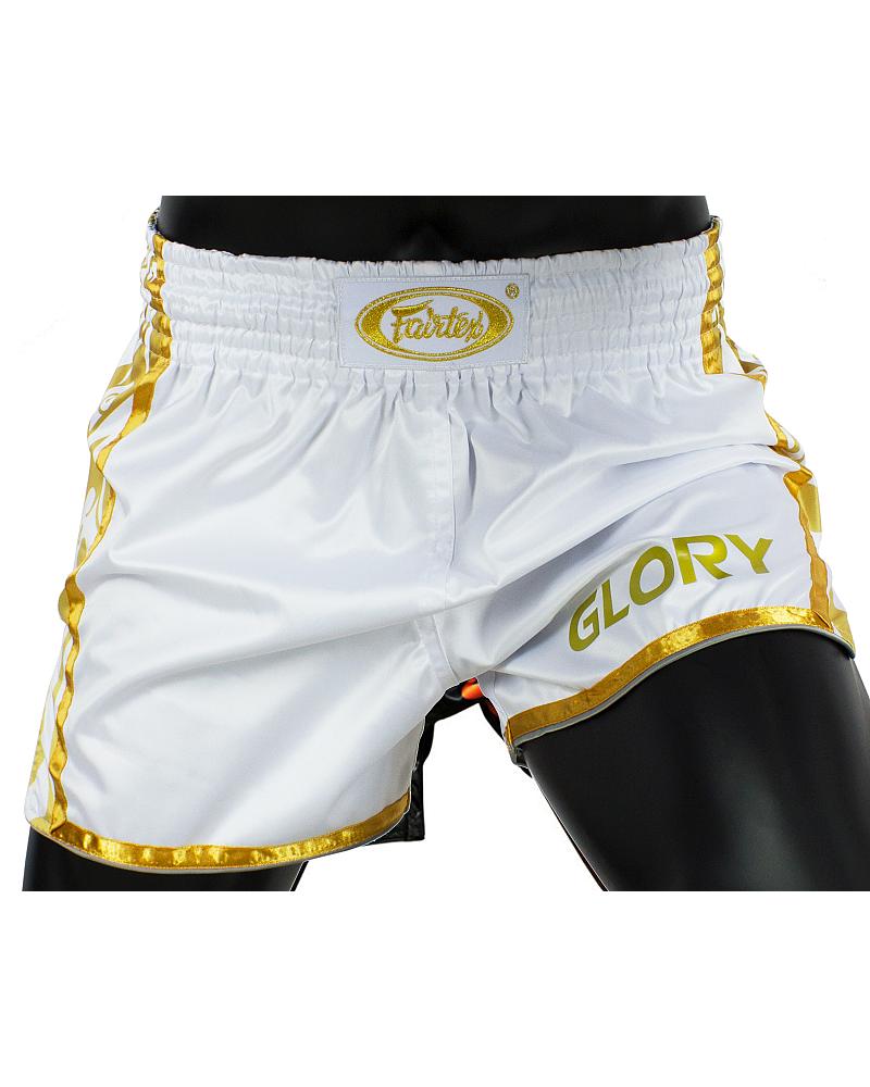 Fairtex BSG2 GLORY boksbroekje in wit/goud 1