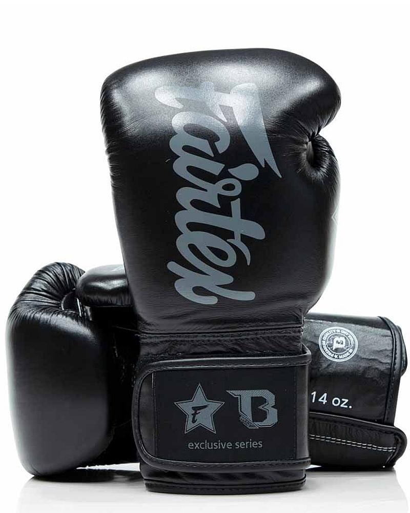 Fairtex X Booster BGVB2 leder bokshandschoenen in zwart/zwart 1